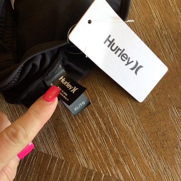 Hurley Womens Black Classic Logo Print Cinch Sides One Piece Swimsuit Size XL - Picture 6 of 9